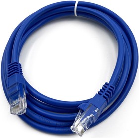 Фото 1/7 Патч-корд Buro UTP-5E-3M-BL литой (molded), UTP, кат.5E, 3м, 4 пары, 26AWG, алюминий омедненный, многожильный, синий