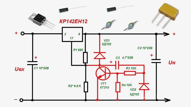 Кр142ен12 схема включения