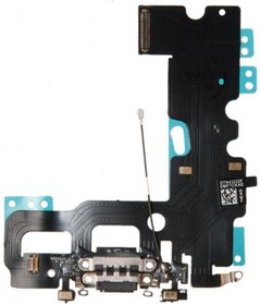 (iPhone 7) шлейф с разъёмом зарядки, гарнитуры и антенной для Apple iPhone 7, черный