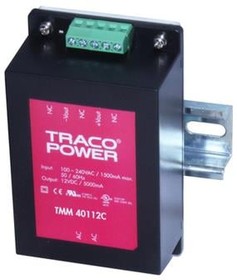 TMM 40212C, Switching Power Supplies Product Type: AC/DC; Package Style: Chassis Mount; Output Power (W): 40; Input Voltage: 85-264 VAC; Out