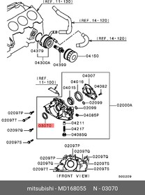 Фото 1/3 Сальник коленвала передний MITSUBISHI MD168055