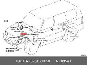 89543-60050, Датчик ABS левый FR=RR 4RUNNER/SURF/LC200/ PRADO/GX400/460/LX460/570 07-