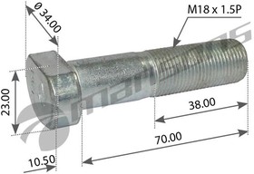 400.605, Шпилька колеса MERCEDES MAN L2000,M2000 заднего (M18х1.5х70) MANSONS