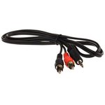 7424539, Audio Cable, Loudspeaker, 3.5 mm Jack Plug - 2x RCA Plug, 1m