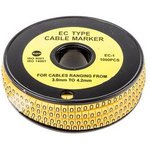 8120809, Slide-On Pre-Printed '0' Cable Marker 4mm Reel of 1000 pieces