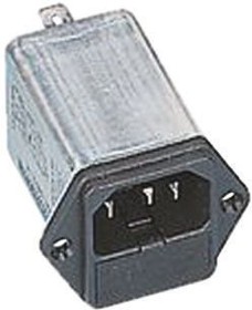RIR0222H, 2A, 250 V ac/dc Screw Mount IEC Inlet Filter RIR0222H, Faston