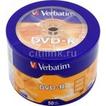 Оптический диск DVD-R Verbatim 4.7ГБ 16x, 50шт., wagon wheel [43731]