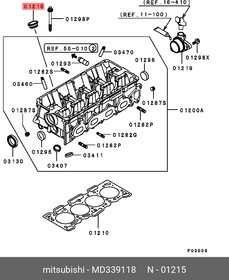 Фото 1/4 MD339118, Прокладка свечных колодцев MITSUBISHI LANCER (CS,CT) (2000-2013)