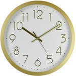 Часы настенные Troyka, диаметр 30см, кольцо пластик - золотист. 76768781