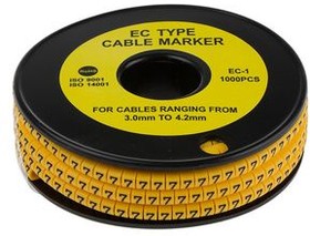 8120824, Slide-On Pre-Printed '7' Cable Marker 4mm Reel of 1000 pieces