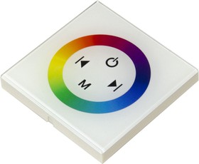 Фото 1/2 C4-09 Контроллер RGB 12В, 144 Вт,встраиваемый с БЕЛОЙ многоцветной сенсорной панелью, 86*86*34 мм, ш