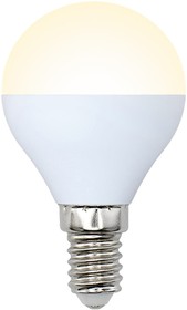 Фото 1/2 Светодиодная лампа Volpe. Форма шар, матовая. Серия Norma LED-G45-7W/WW/E14/FR/NR UL-00003820