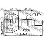 1810-ZAF, 1810-ZAF_ШРУС наружный к-кт!\ Opel Astra/Zafira B 1.4/1.6 16V 04