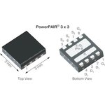Dual N-Channel MOSFET, 30 A, 30 V, 8-Pin PowerPAIR 3 x 3 SiZ350DT-T1-GE3