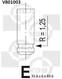 V801003, КЛАПАН 31.6x6x89.6 ROV 218/418/25/45/75/825 1.8I-2.5I 96-03 IN