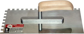 Кельма 1401208 нержавеющая сталь, деревянная рукоятка, 130x270 мм, зуб 8x8 мм ЛА-00000455