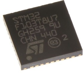 Фото 1/5 STM32F103T8U7, 32bit ARM Cortex M3 Microcontroller, STM32F1, 72MHz, 64 kB Flash, 36-Pin VFQFPN