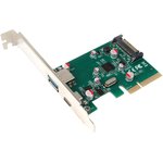 Контроллер USB Gembird SPCR-02, в PCI, порты: 2 внешн. USB 3.0 Type-C