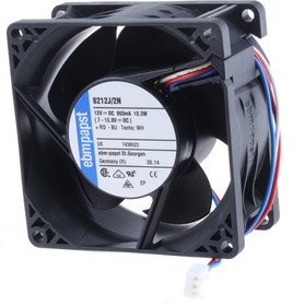 8212J/2N-RS0, 8200 J Series Axial Fan, 12 V dc, DC Operation, 132m³/h, 10W, 80 x 80 x 38mm