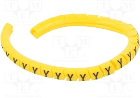 PA-02003PV40.Y, Маркер для проводов и кабеля; Маркировка: Y; 1,3-3мм; ПВХ; желтый