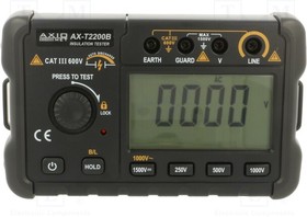 AX-T2200B, Meter: insulation resistance; LCD; (1999); VAC: 750V; Illumin: yes