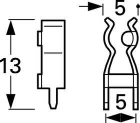 1056B.68, PC Fuse Holder Half 5mm Ms/Sn