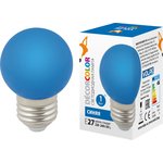 Лампа декоративная светодиодная LED-G45-1W/BLUE/E27/FR/С UL-00005647