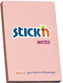 Фото 1/5 Блок самоклеящийся бумажный Stick`n 21145 51x76мм 100лист. 70г/м2 пастель розовый