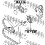 1988-E83, 1988-E83_ролик обводной!\ BMW E60/61/65/66/83 2.0-3.0i 03