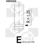 V004304, КЛАПАН ВЫПУСКНОЙ 22.5x5.5x96 EX NIS MICRA 1.0/1.3/1.4 16V ...