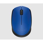 Мышь Logitech M170, оптическая, беспроводная, USB, синий и черный [910-004647]