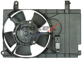 KFD013, Вентилятор радиатора CHEVROLET AVEO 02- (с кожухом/дополнительный)