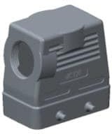 T1230160140-100, Heavy Duty Power Connectors High Construction Hood M40 Side Entry