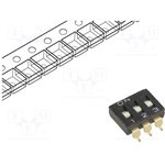 A6S-3101-PH, Switch: DIP-SWITCH; Poles number: 3; ON-OFF; 0.025A/24VDC; Pos: 2
