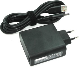 Блок питания (сетевой адаптер) для ноутбуков Lenovo 5-20V 2-3.25A 65W Power USB черный, в розетку