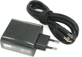 Блок питания (сетевой адаптер) для ноутбуков Lenovo 5-20V 2A 40W Power USB черный, в розетку Premium