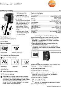 testo 605-H1, Термогигрометр стик-класса с держателем для воздуховода ...