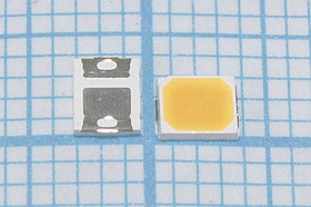 Светодиод SMD 1411=3.5x2.8мм белый тёплый 3000К, 25лм, угол 120°, CRI 80; №15763W СД SMD03528C2\белт\ 55лм\120\\ST- 2835WPWH80-0KNR