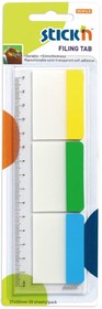 Фото 1/6 Закладки самокл. разделители пластиковые Stick`n 21359 37x50мм 3цв.в упак. 10лист с цветным краем на линейке европодвес