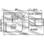 2111-CDHLH, Шрус внутренний левый 22x40x34