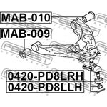 0420-PD8LLH, 0420PD8LLH_опора шаровая нижняя левая!\ Mitsubishi Pajero all 91-99