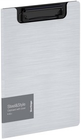 Папка-планшет с зажимом Steel&Style A5+, 1800 мкм, белая PPf_94004
