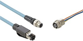 Фото 1/2 XS5W-T422-GMC-K, Ethernet Cables / Networking Cables 5M Cable 2End Conn. M12 RightAngle/ RJ45