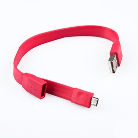 Фото 1/2 USB кабель LP Micro USB плоский браслет белый, европакет