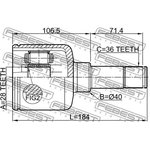 2111-TT9LH, 2111-TT9LH_ШРУС внутренний левый!\ Ford Transit 2.2D 06