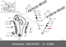 Фото 1/3 MN183952, Колпачок маслосъемный впуск/выпуск MITSUBISHI LANCER (CX,CY) (2007 )