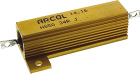 Фото 1/2 24Ω 50W Wire Wound Chassis Mount Resistor HS50 24R J ±5%