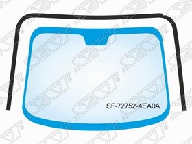 Молдинг лобового стекла (П-образный/ Железная крыша) Nissan Qashqai 13-22 / Rogue Sport 17-24