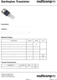 Tip140 TIP140, Darlington Transistor, NPN, 60 V, 125 W, 10 A, TO-218, 3 Pins ...
