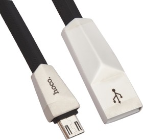 Фото 1/2 USB кабель HOCO X4 Zinc Alloy Rhombus Micro Charging Cable черный